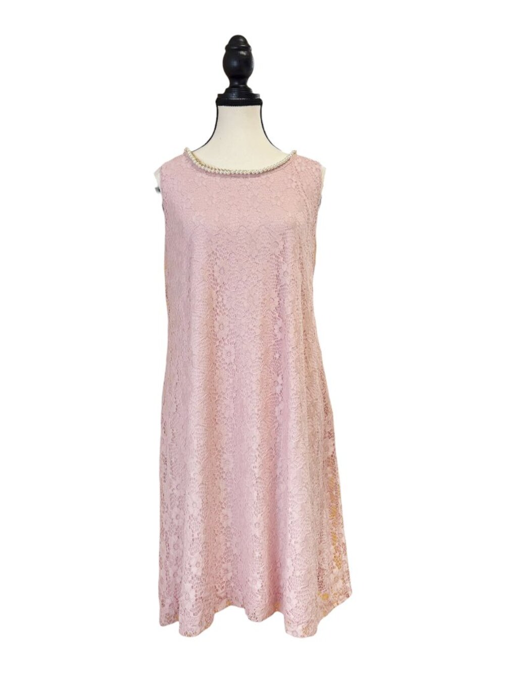Karl Lagerfeld Pink Lace Sleeveless Dress (12)